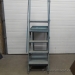 Industrial 5-Step 2-Tier Grey Rolling Product Ladder Cart